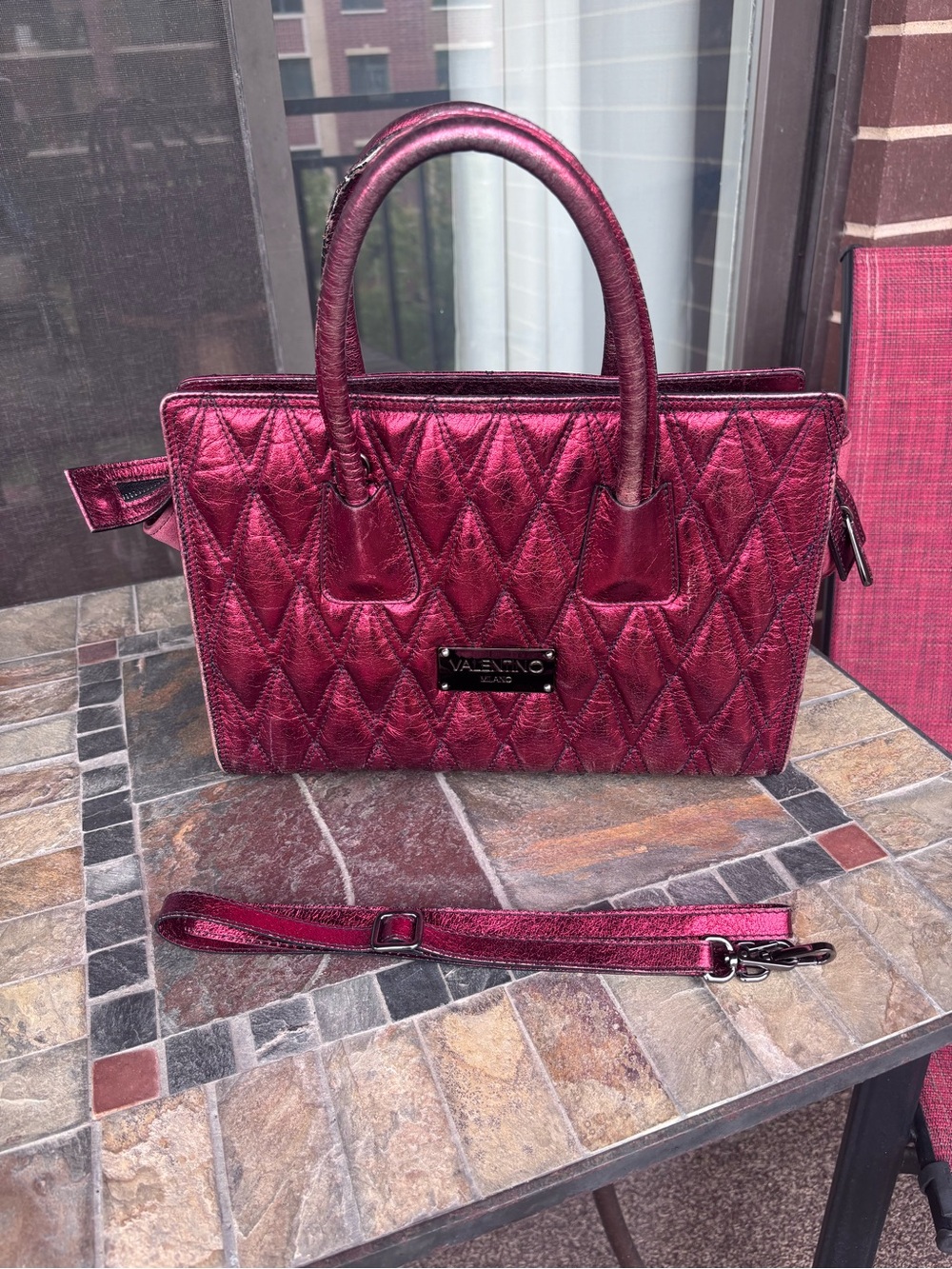 Limited Edition Metallic Red Valentino by Mario Valentino Handbag